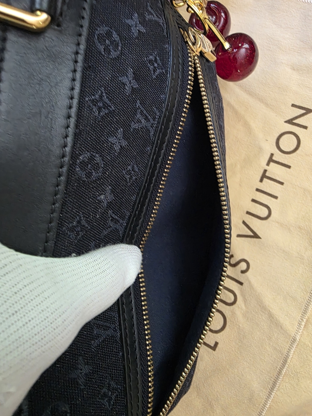 Louis Vuitton Mini Lucille PM Monogram Navy Shoulder Bag Vintage - Picture 11 of 13
